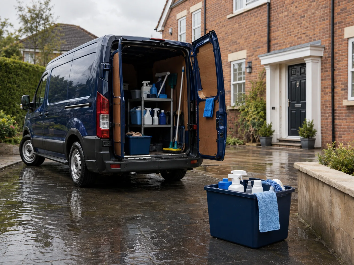The HTM van and caddy on site at a residential job